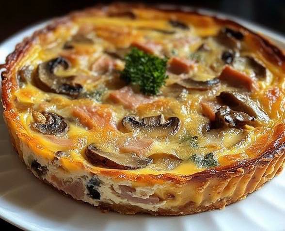 Quiche sem Massa com Atum e Cogumelos