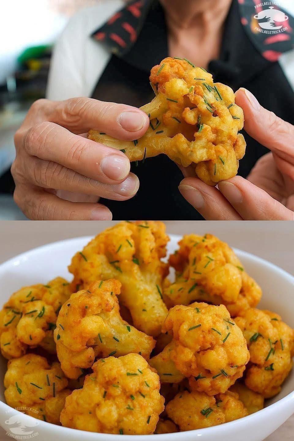 Tempurá de Couve-Flor Crocante e Dourado